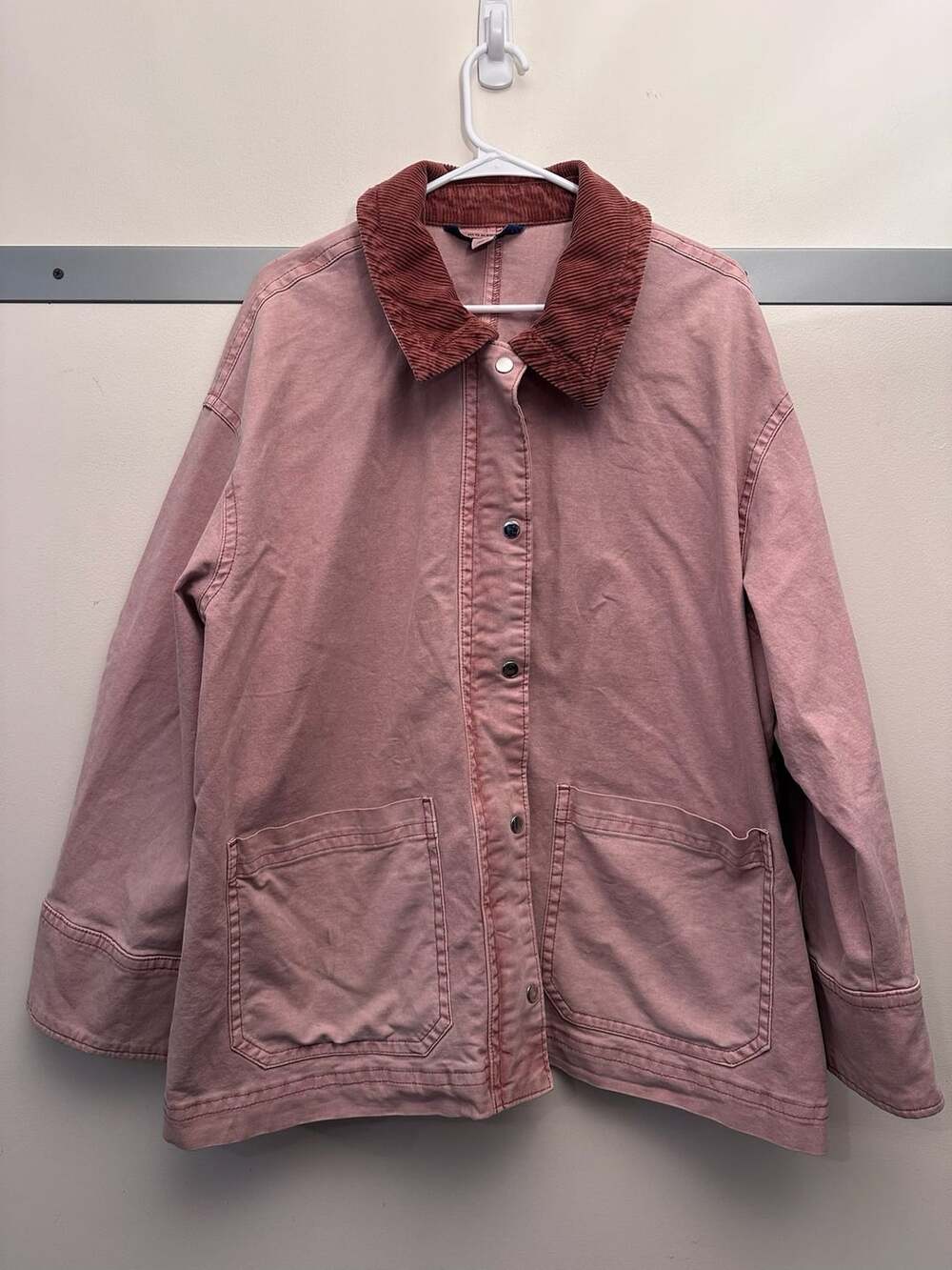 Old Navy Utility Barn Jacket XXL Pink Corduroy Collar